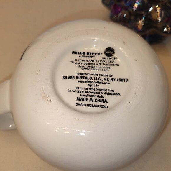 HTF 3D Sculpted Hello Kitty Coffee Mug w/ Orange Dot Bow Halloween - Picture 6 of 6